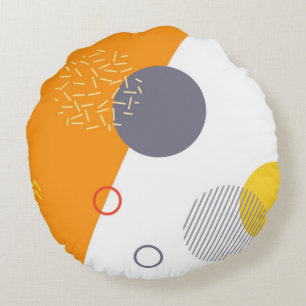 Coola, unik illustration, trendig, geometrisk illu rund kudde