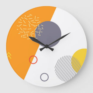 Coola, unik illustration, trendig, geometrisk illu stor klocka