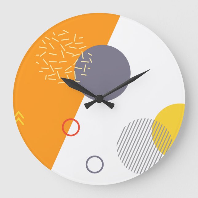 Coola, unik illustration, trendig, geometrisk illu stor klocka (Framsida)