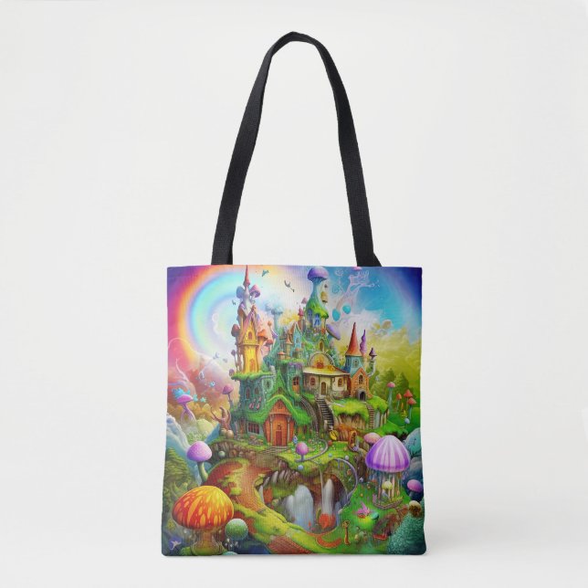 Coola Unik magisk cute Colorful Fantasy Land Tygkasse (Framsida)