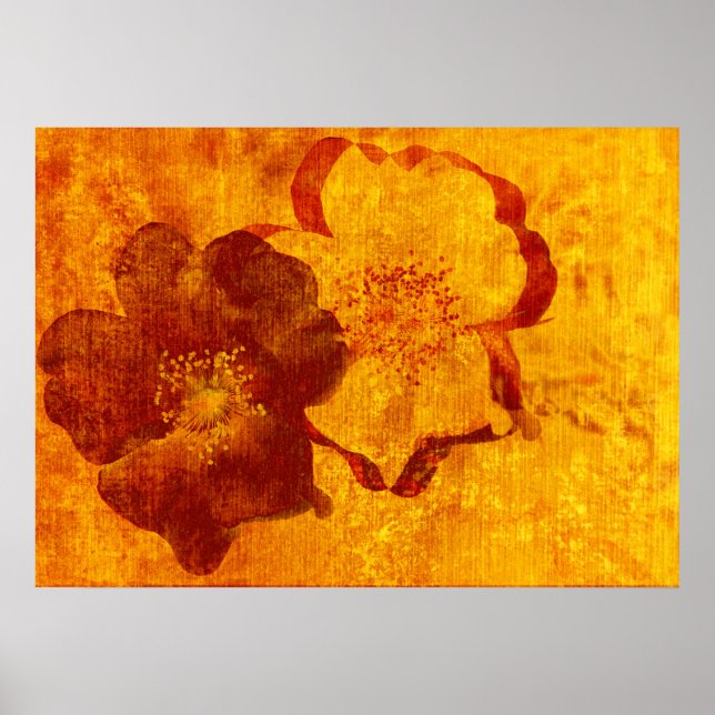 Coola, unik röd gult som stil Art-design Poster (Framsidan)