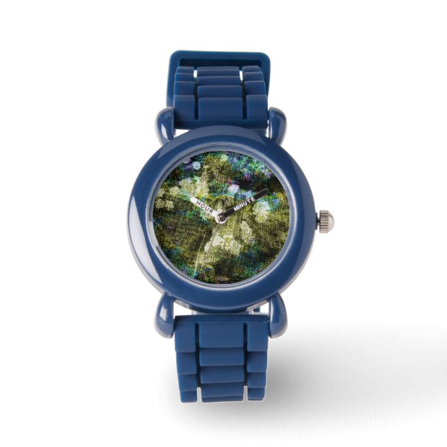 Coola, unik, trendig digital konst av blomman möns armbandsur (Framsida)