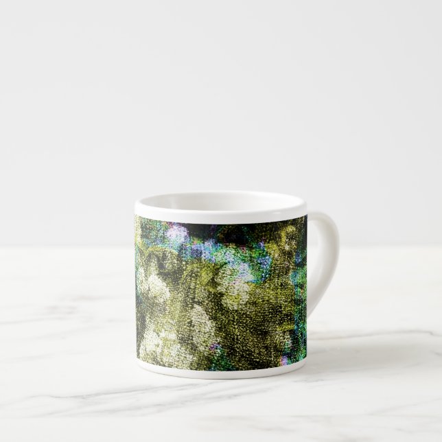Coola, unik, trendig digital konst av blomman möns espressomugg (Framsida höger)