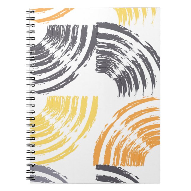 Coola, unik, trendig, färgstarka penseldrag i täto anteckningsbok (Framsidan)