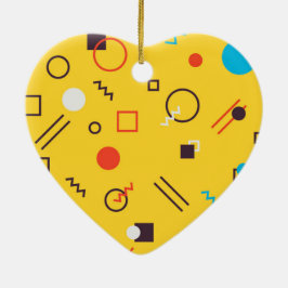 Coola, unik, trendig, geometrisk storstadsmemphis julgransprydnad keramik