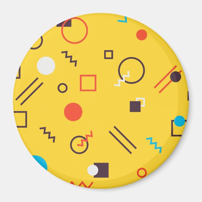 Coola, unik, trendig, geometrisk storstadsmemphis magnet (Framsidan)