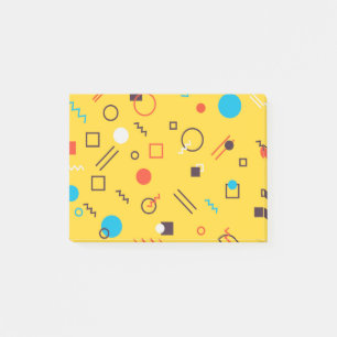 Coola, unik, trendig, geometrisk storstadsmemphis post-it block