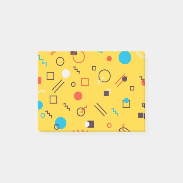 Coola, unik, trendig, geometrisk storstadsmemphis post-it block (Framsida)