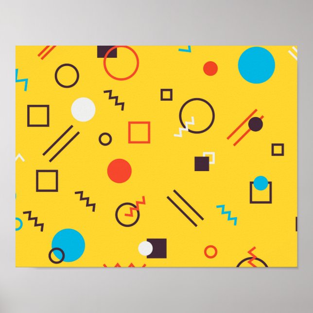 Coola, unik, trendig, geometrisk storstadsmemphis poster (Framsidan)