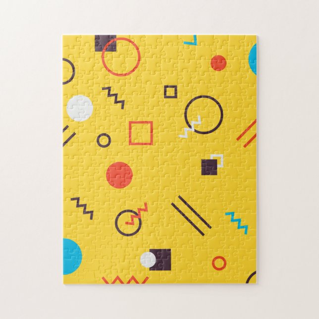 Coola, unik, trendig, geometrisk storstadsmemphis pussel (Vertikal)