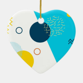 Coola, unik, trendig, stads-, Memphis-illustration Julgransprydnad Keramik