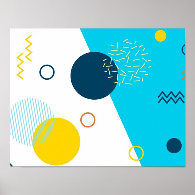 Coola, unik, trendig, stads-, Memphis-illustration Poster (Framsidan)