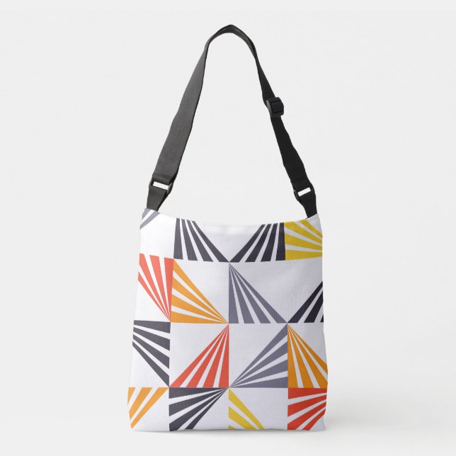 Coola, unik, trendig, stads- och färgtrianglar axelväska (Framsida)