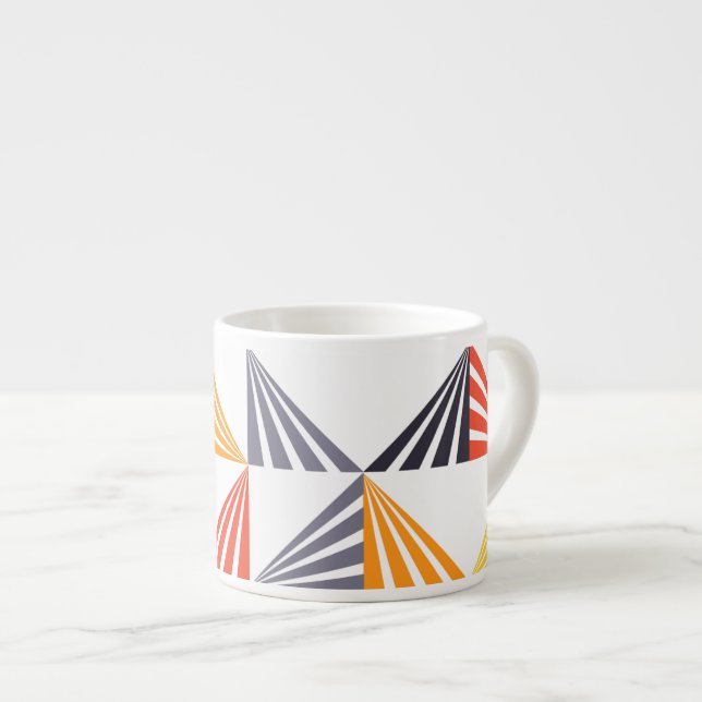 Coola, unik, trendig, stads- och färgtrianglar espressomugg (Framsida höger)