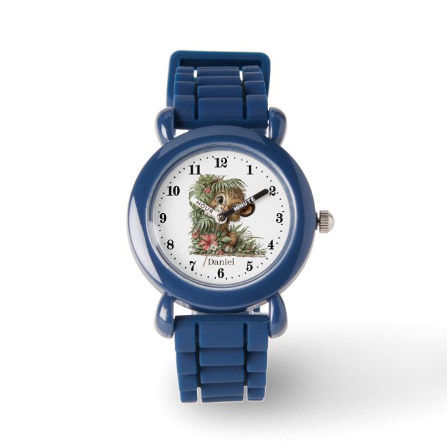 Coola unisex lejon med namn  armbandsur (Framsida)