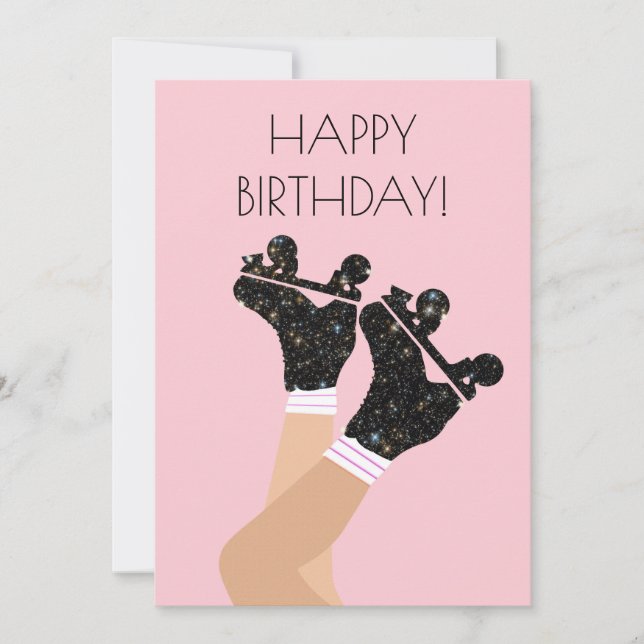 Coola Universe Roller Skates Derby Birthday Card (Framsida)