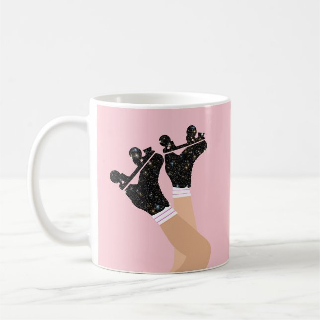 Coola Universe Roller Skates Derby Skater Gift Kaffemugg (Vänster)