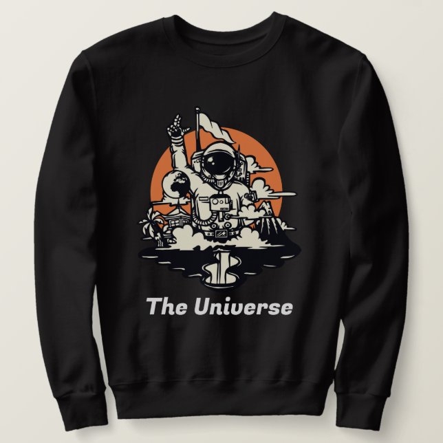 Coola Universum Astronaut yttre rymden Lång Ärmad Tröja (Design framsida)