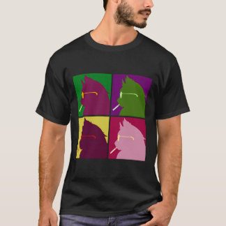 Coola Urban Pop Art Retro Stil utjämnar katt T Shirt