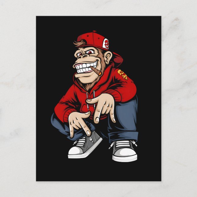 Coola urbana apmaskot street style karaktär De Vykort (Framsida)