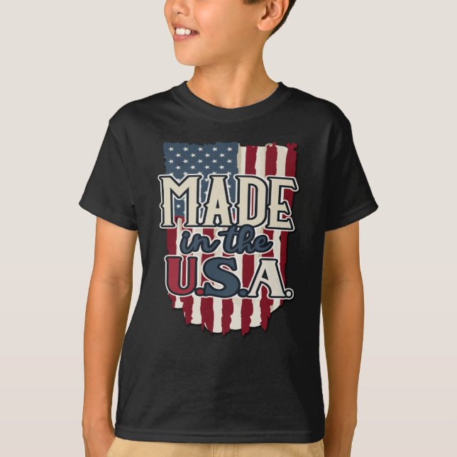 Coola USA flagga Design Made in USA T Shirt (Framsida)