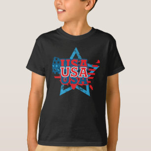 Coola USA flagga Färg Star - KÄRLEK USA T Shirt