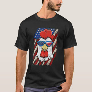 Coola USA Vintage Tupp med American Flagga Sungla T Shirt