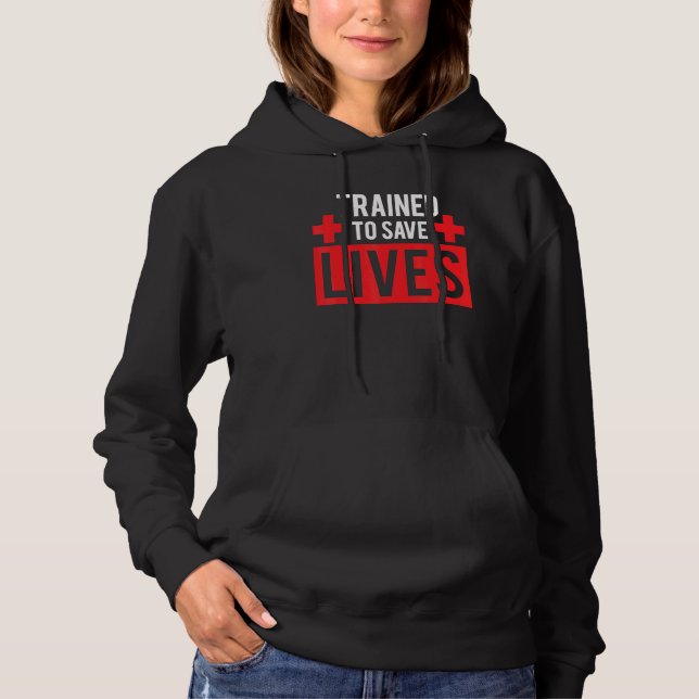Coola utbildad till Spara Lives Caring Red Kor Act T Shirt (Framsida)