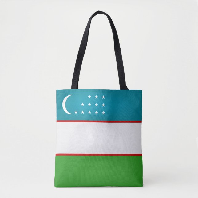 Coola Uzbekistan Flagga Mode Tygkasse (Framsida)