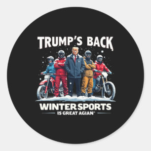 Coola V för nukleär trumpWinter Sports Snowboardin Runt Klistermärke