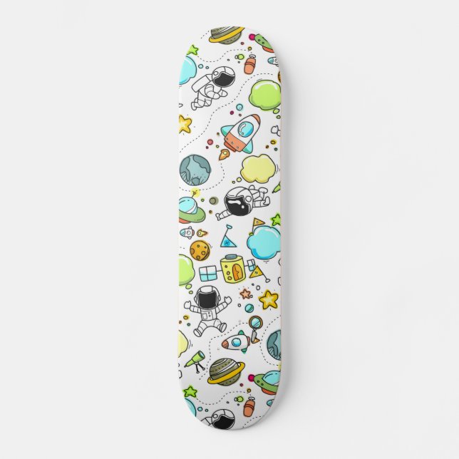 Coola vacker rymdastronaut mini skateboard bräda 18,5 cm (Framsida)