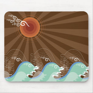 Coola Vågar Tropical Summer Sol Brown Rand Beach Musmatta