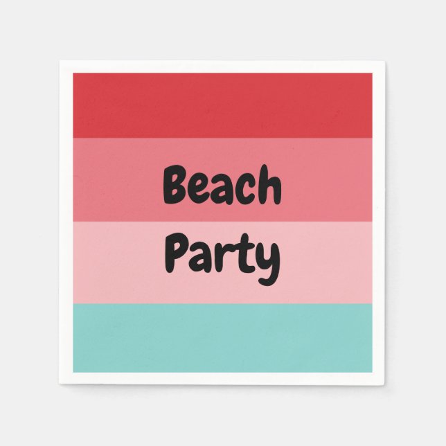 Coola Vågrät Stripe Beach Party Pappersservett (Framsidan)