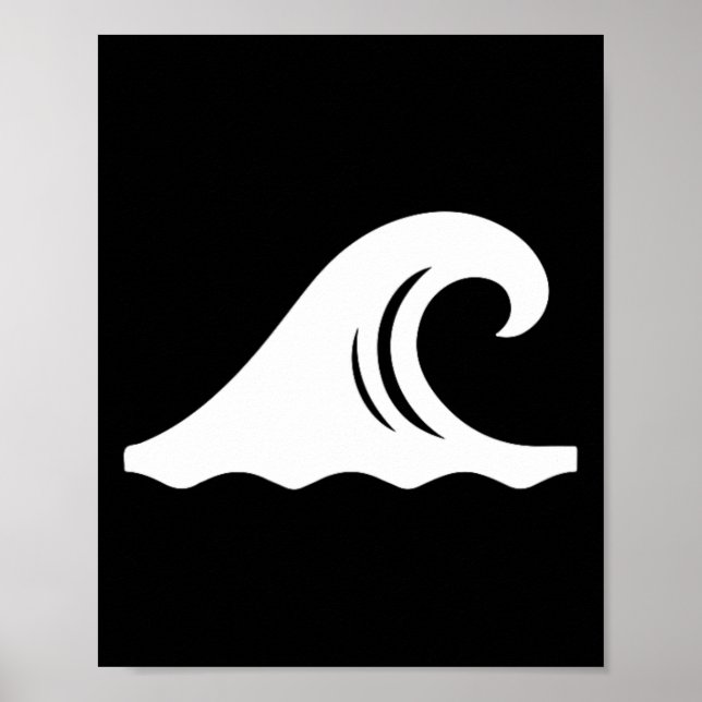 Coola vågsymbol Surfare Surfing Surf Kust Strand Poster (Framsidan)