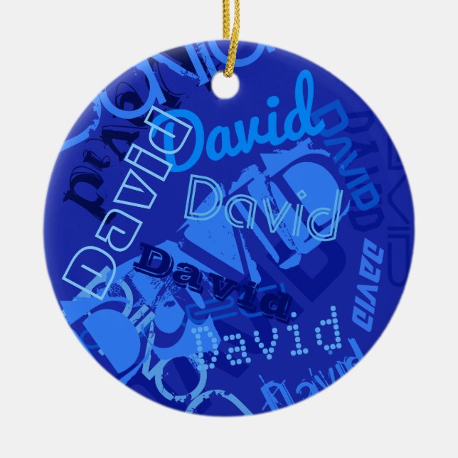 Coola valfri Namn-kollage Julgransprydnad Keramik (Framsidan)