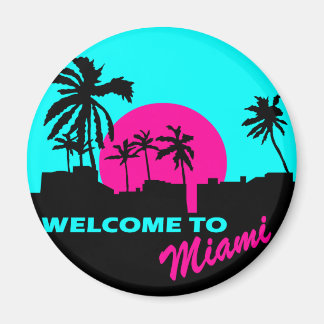 Coola Välkommen till Miami-design Magnet