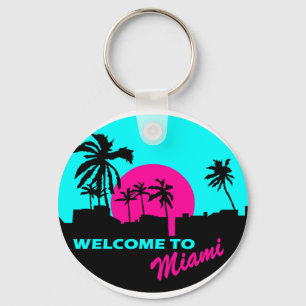 Coola Välkommen till Miami-design Nyckelring
