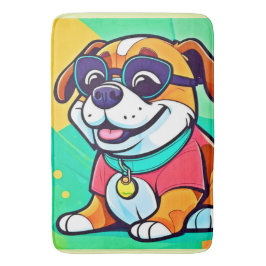 Coola Valp Tecknad Stil Artwork Badrumsmatta