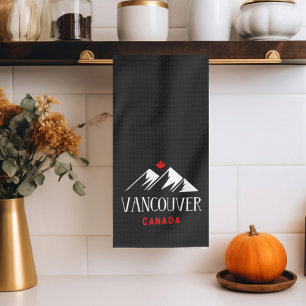 Coola Vancouver Canada Mountains Maple Löv Mörk Kökshandduk