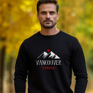 Coola Vancouver Canada Mountains Maple Löv Mörk Lång Ärmad Tröja