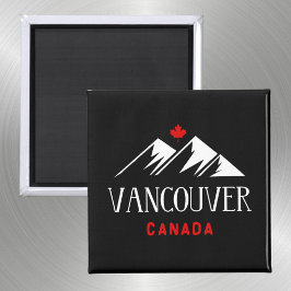Coola Vancouver Canada Mountains Maple Löv Mörk Magnet