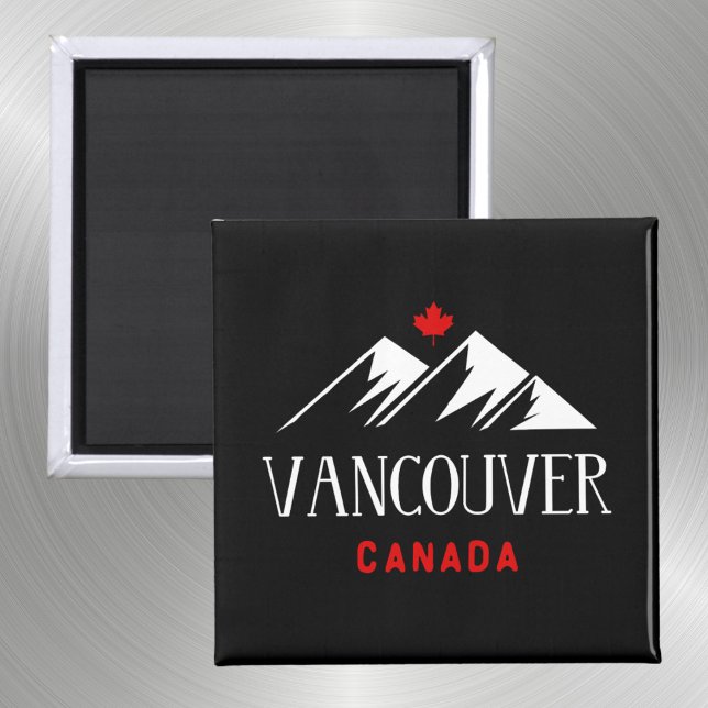 Coola Vancouver Canada Mountains Maple Löv Mörk Magnet (Skapare uppladdad)