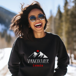 Coola Vancouver Canada Mountains Maple Löv Mörk T Shirt