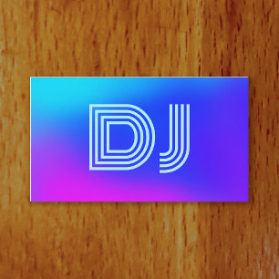 Coola Vaporwave Fold Font Blue Lila Music DJ Visitkort