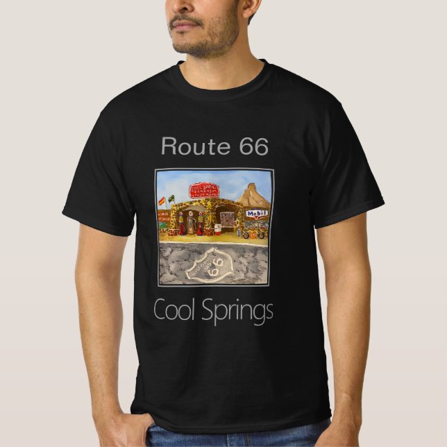 Coola Vår Gas Station Route 66 T Shirt (Framsida)