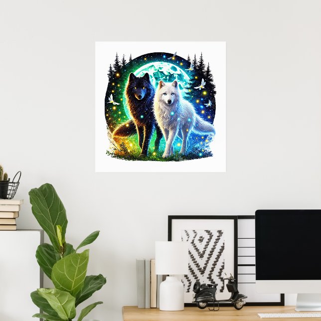 Coola varg älskare djur poster (Hemmakontoret)