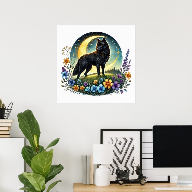 Coola varg älskare djur poster (Hemmakontoret)