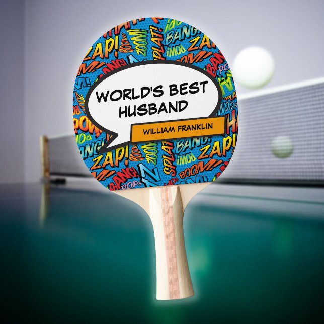 Coola Världens Bästa Make Moderna Roliga Pingisracket (Cool Worlds Best Husband Modern Funny Ping Pong Paddle)