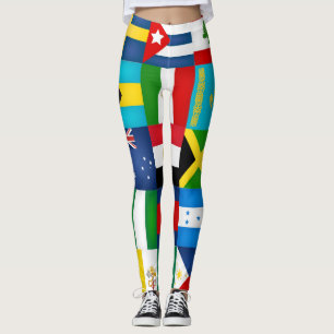 Coola Världs flaggor Mode Leggings