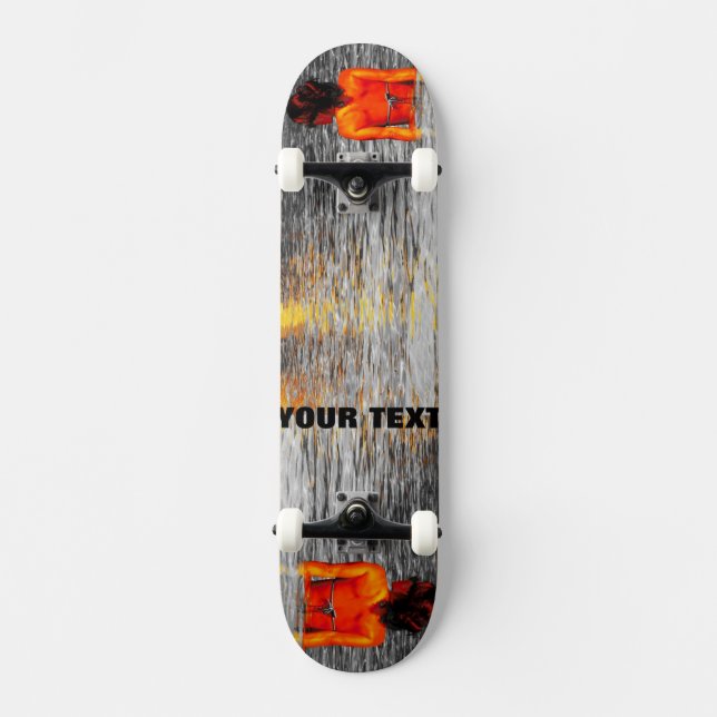 ~Coola Vatten~ SKATE DECK, ANPASSAT DET! Skateboard Bräda 19,5 Cm (Framsida)